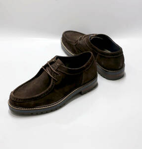 未使用／チロリアンシューズ／BASE LONDON／SUEDE BROWN／EU40／US7／25.5cm（YG5-39）