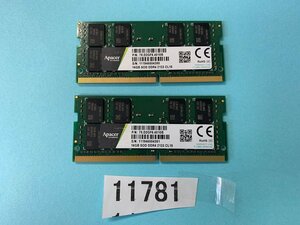 APACER PC4-2133P 16GB 2枚 32GB DDR4 ノートパソコン用メモリ PC4-17000 16GB 2枚セット32GB 260ピン DDR4 LAPTOP RAM 中古品動作品