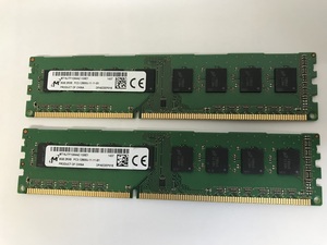 MICRON 2rX8 PC3-12800U 8GB 2枚組 1セット 16GB DDR3 デスクトップ用 メモリ 240ピン DDR3-1600 8GB 2枚で 16GB DDR3 DESKTOP RAM
