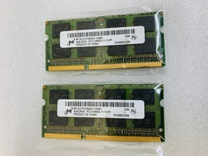 MICRON 2Rx8 PC3-12800S 4GB 2枚組 8GB DDR3 ノートPC用 メモリ 204ピン DDR3-1600 4GB 2枚 DDR3 LAPTOP RAM