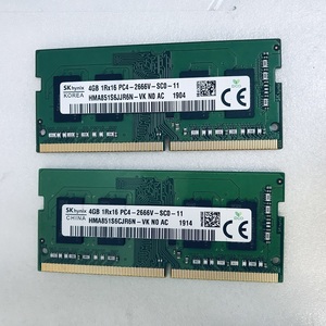 SK HYNIX PC4-2666V 8GB 4GB 2枚組 8GB DDR4 ノートパソコン用メモリ PC4-21300 4GB 2枚セット 260ピン 4GB 2枚 DDR4 LAPTOP RAM