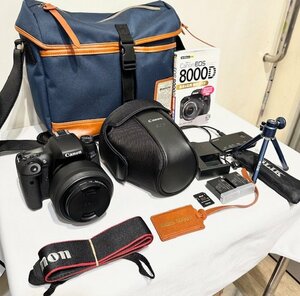 超美品！キャノン　EOS 8000D　デジタル一眼レフカメラ　シグマ　30㎜ 1:1.4 DC　レンズキット　ビアンキ カメラバッグ　付属多数あり