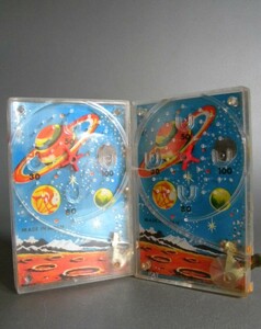 当時物 ★★SPACE GAMES 2p 駄菓子屋パチ !! PACHINKO 宇宙ゲーム 惑星 月面探査 土星 ブリキ 日本製★★未使用デッドストック ※ 難有