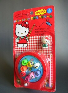 当時物 ★★SANRIO kitty 池がクルクル 魚釣り パックンゲーム キティちゃん !! サンリオ 子猫 ソフビ/プラ ねこ★★未使用 デッドストック