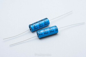 CDE／Illinois capacitor（イリノイ）　100μF／100V　TTAシリーズ　チューブラ電解コンデンサ　新品2個セットA