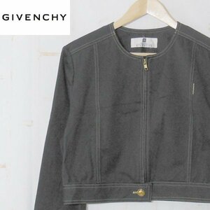 ジバンシー GIVENCHY■ノーカラージップジャケット■40■ダークグレー系 ※NK3o16404