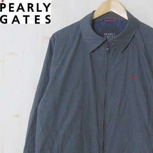 パーリーゲイツPEARLY GATES■ジップジャケット ダブルジッパー チェック柄 ワンポイント刺しゅう■5■ネイビー ※NK3n17036