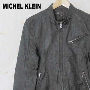 ミッシェルクランオムMICHEL KLEIN homme■シングル レザー ライダースジャケット 羊革■46■ブラック ※NK3n17074