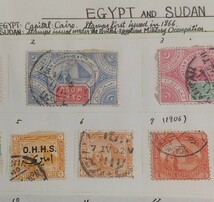 4881 アンティーク希少なエジプトの切手1866年から、台紙に軽くとめてあります。_画像4