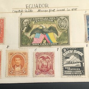 4879 アンティーク希少にエクアドルの切手1865年から、台紙に軽くとめてありますの画像4