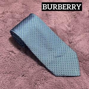 BURBERRY バーバリー　シルクネクタイ　ブルー系　スーツ　ビジネス　小物　メンズ　中古