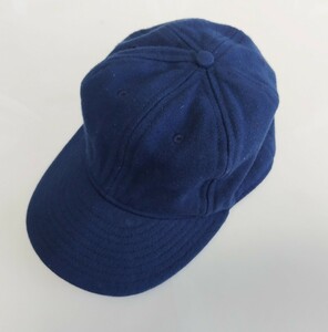 ヴィンテージ ゛EBBETS FIELD製 ゛ウール生地 ベースボール CAP 71/2サイズ 紺色 極上品 Made in USA