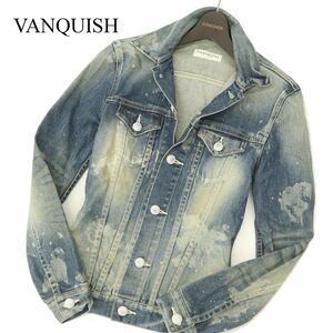 VANQUISH ヴァンキッシュ 通年 USED加工★ デニム ジャケット Gジャン Sz.M　メンズ　C3T09511_A#O