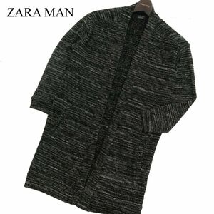 美品★ ZARA MAN ザラ マン 秋冬 ７分袖 羽織り ロング ニット カーディガン Sz.S　メンズ　C3T09900_B#N