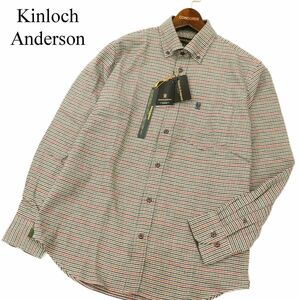 【新品 未使用】 Kinloch Anderson キンロックアンダーソン 長袖 胸刺繍 チェック ボタンダウン ネル★ シャツ Sz.M　メンズ　C3T09661_A#B