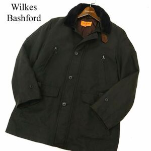 Wilkes Bashford タカキュー 秋冬 襟ボア★ キルティング 中綿 ライナー付き コート Sz.S　メンズ 濃茶　C3T09652_A#N