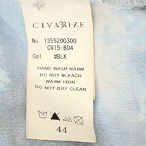 CIVARIZE シヴァーライズ 長袖 Uネック ジップ 花柄切替 アシンメトリー カットソー ロンTシャツ Sz.44　メンズ 黒 日本製　C3T09666_A#F_画像8