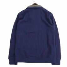 【新品 未使用】 SIMPLE LIFE シンプルライフ レナウン 柄切替★ 裏起毛 ハーフジップ ニット セーター Sz.L　メンズ 紺　C3T09829_B#K_画像4