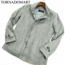 TORNADOMART トルネードマート 秋冬 ライナー付★ フェイク スウェード レザー ジャケット ショート コート Sz.M　メンズ 灰　C3T09823_B#N_画像1