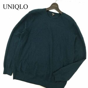 20AW★ UNIQLO ユニクロ 秋冬 高級!! カシミヤ100％★ クルーネック ニット セーター Sz.XL　メンズ 大きいサイズ　C3T09763_A#K