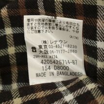 【新品 未使用】 SIMPLE LIFE シンプルライフ レナウン 秋冬 長袖 ボタンダウン チェック ネル シャツ Sz.L　メンズ 茶色系　C3T09855_B#B_画像9