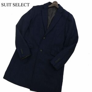 SUIT SELECT スーツセレクト 秋冬 ウール★ チェスター コート Sz.3L　メンズ ネイビー 大きいサイズ　C3T09876_B#N