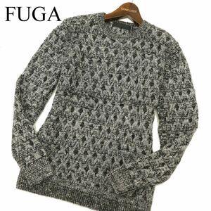 美品★ FUGA フーガ 秋冬 モヘヤ混★ フィッシャーマン ニット セーター Sz.44　メンズ　C3T09937_B#K