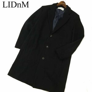 LIDnM リドム 秋冬 ウール★ チェスターコート Sz.S　メンズ ネイビー　C3T09959_B#N