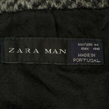 ポルトガル製★ ZARA MAN ザラ マン 秋冬 ウール混 モヘヤ混★ ヘリンボーン柄 Pコート Sz.M　メンズ グレー　C3T10076_B#N_画像5