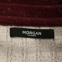 MORGAN HOMME モルガン オム 秋冬 長袖 Vネック ストレッチ ニット カットソー Sz.XL　メンズ 赤 大きいサイズ　C3T10181_B#E_画像5