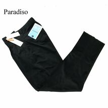 未使用★ Paradiso パラディーゾ 秋冬 コーデュロイ★ 2タック ワイド スラックス パンツ Sz.79　メンズ 黒 ゴルフ　C3B04331_B#Q_画像1