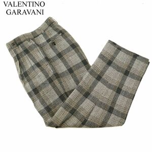 VALENTINO GARAVANI ヴァレンティノ ガラヴァーニ 秋冬 ウール★ チェック スラックス パンツ Sz.85　メンズ 日本製　C3B04325_B#Q