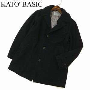 KATO' BASIC カトー 秋冬 メルトンウール★ コート Sz.M　メンズ ネイビー　C3T10145_B#N