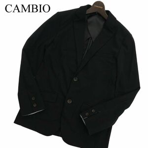 CAMBIO カンビオ 通年 背抜き 2B テーラード ジャケット Sz.M　メンズ 黒　C3T10450_B#O