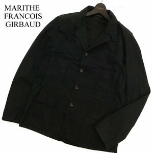 希少 イタリア製★ MARITHE FRANCOIS GIRBAUD マリテフランソワ ジルボー 通年 ツイル ワーク ジャケット Sz.50　メンズ 黒　C3T10447_B#O