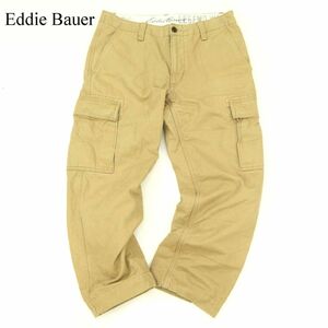 Eddie Bauer エディーバウアー 秋冬 裏地ネル★ アンクル丈 カーゴ ワーク パンツ Sz.31　メンズ ベージュ アウトドア　C3B04354_B#Q