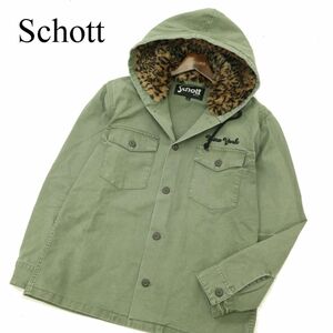 Schott ショット 秋冬 フード裏ボア★ フーディー ワーク CPO ジャケット Sz.L　メンズ　C3T10351_B#N