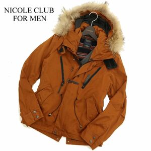 NICOLE CLUB FOR MEN ニコルクラブ フォーメン ライナー付き★中綿 ファー モッズ ジャケット コート Sz.46　メンズ　C3T10297_B#N