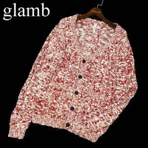 glamb グラム 秋冬 Vネック ウール混★ ニット カーディガン Sz.1　メンズ　C3T10399_B#N