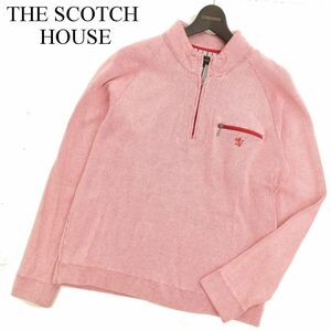 THE SCOTCH HOUSE スコッチハウス 秋冬 長袖 ロゴ刺繍★ ハーフジップ トレーナー Sz.M　メンズ　C3T10302_B#E