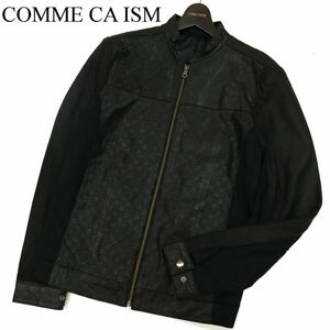 COMME CA ISM CONTEMPORARY コムサイズム 山羊革★ リアル ゴート レザー 切替 ライダース ジャケット Sz.M メンズ 黒　C3T10683_B#N