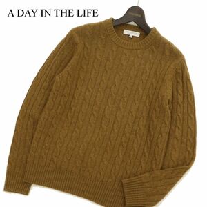 A DAY IN THE LIFE ユナイテッドアローズ 秋冬 ウール★ ケーブル クルーネック ニット セーター Sz.S　メンズ　C3T10657_B#K