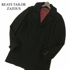 REATS TAILOR ZAZOUS リーツテイラーザズー 秋冬 ベルト付き メルトン ウール100%★ コート Sz.36　メンズ 黒　C3T10827_B#N