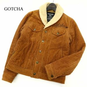 GOTCHA Gotcha autumn winter Logo embroidery * collar boa corduroy lunch jacket Sz.S men's Surf C3T10838_B#N