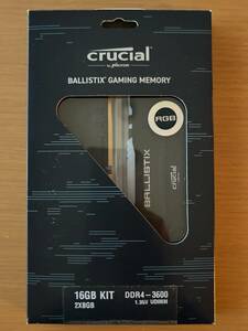 crucial BALLISTIX GAMING MEMORY RGB / DDR4 3600MHz / 8GB×2 / PC4-28800 / 動作確認済み / 型番BL2K8G36C16U4BL