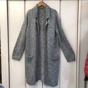 美品 LAURA ASHLEY コットンニットロングカーディガン(L)