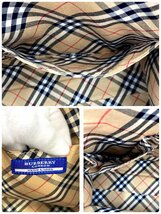 美品 BURBERRY バーバリー ブルーレーベル BLUE LABEL ハンドバッグ トートバッグ キャンバス レザー ブラウン チェック レディース_画像10