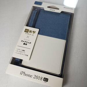 iPhone XR 手帳型 ケース ストラップ 2色 デニム PU