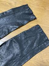 美品☆[DIESEL] MOTORCYCLE BIKER LEATHER SKINNY PANTS バイカースキニーレザーパンツ 28 羊革 ブラック ディーゼル_画像5