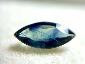 ★１００円オークション！グリーン ブルー サファイア　0.79ct 9x4mm マーキス　タイ